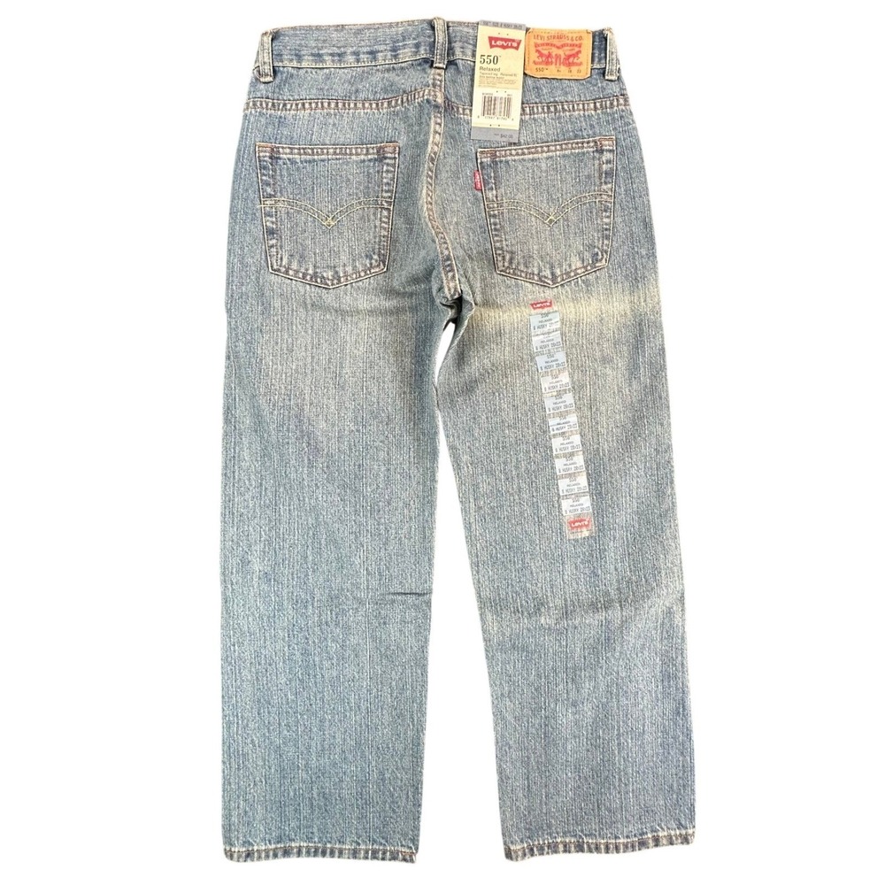 Levi's Vintage 80s 550 Jeans Boys Size 8 Husky Blue Denim Tapered NOS